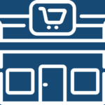 delyas supermarket dark blue icon