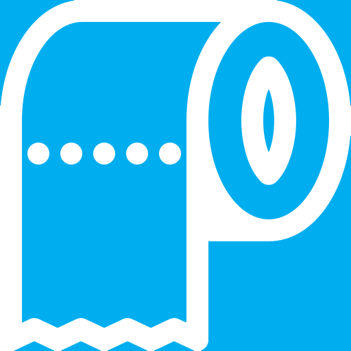 delyas toilet paper light blue icon